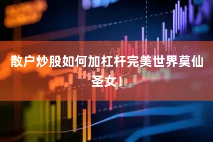 散户炒股如何加杠杆完美世界莫仙圣女！