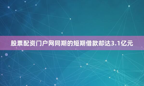 股票配资门户网同期的短期借款却达3.1亿元